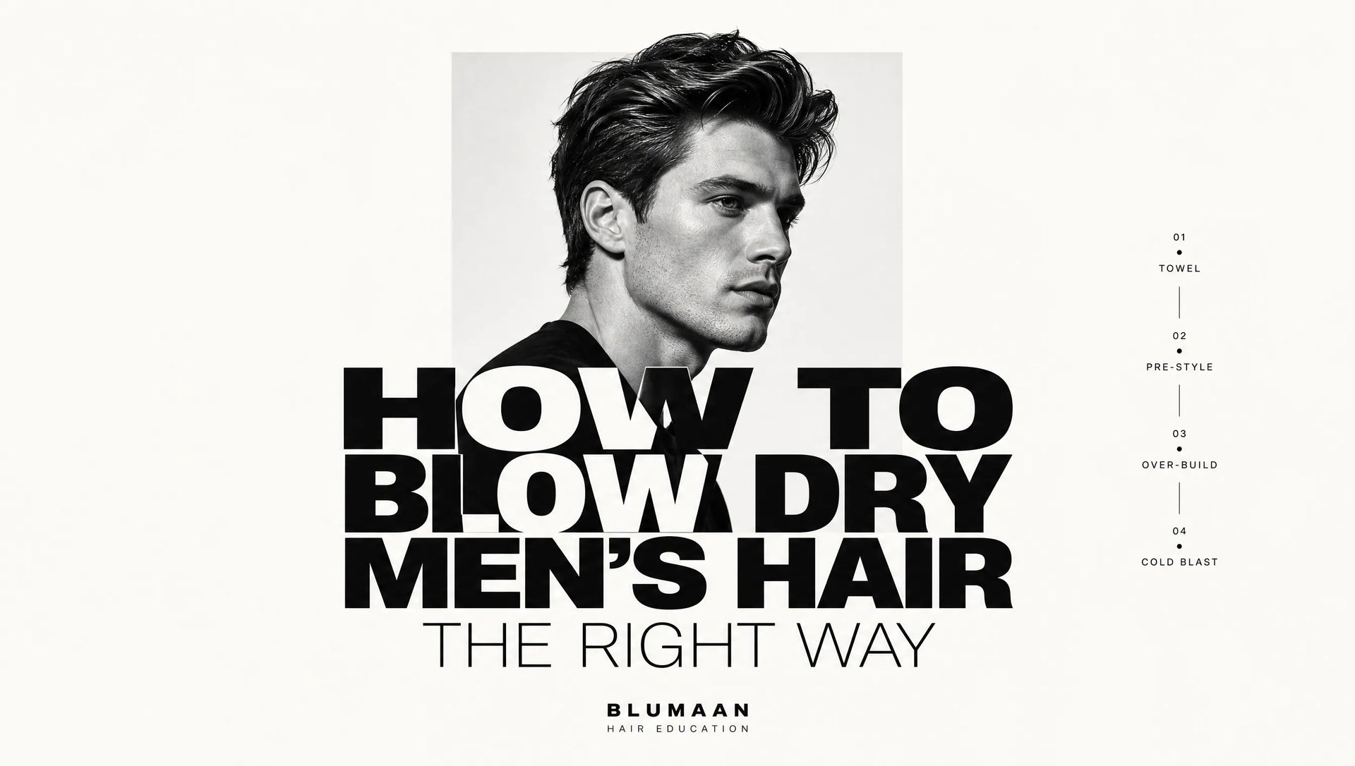 How to blow dry men's hair the right way, BluMaan hair education guide