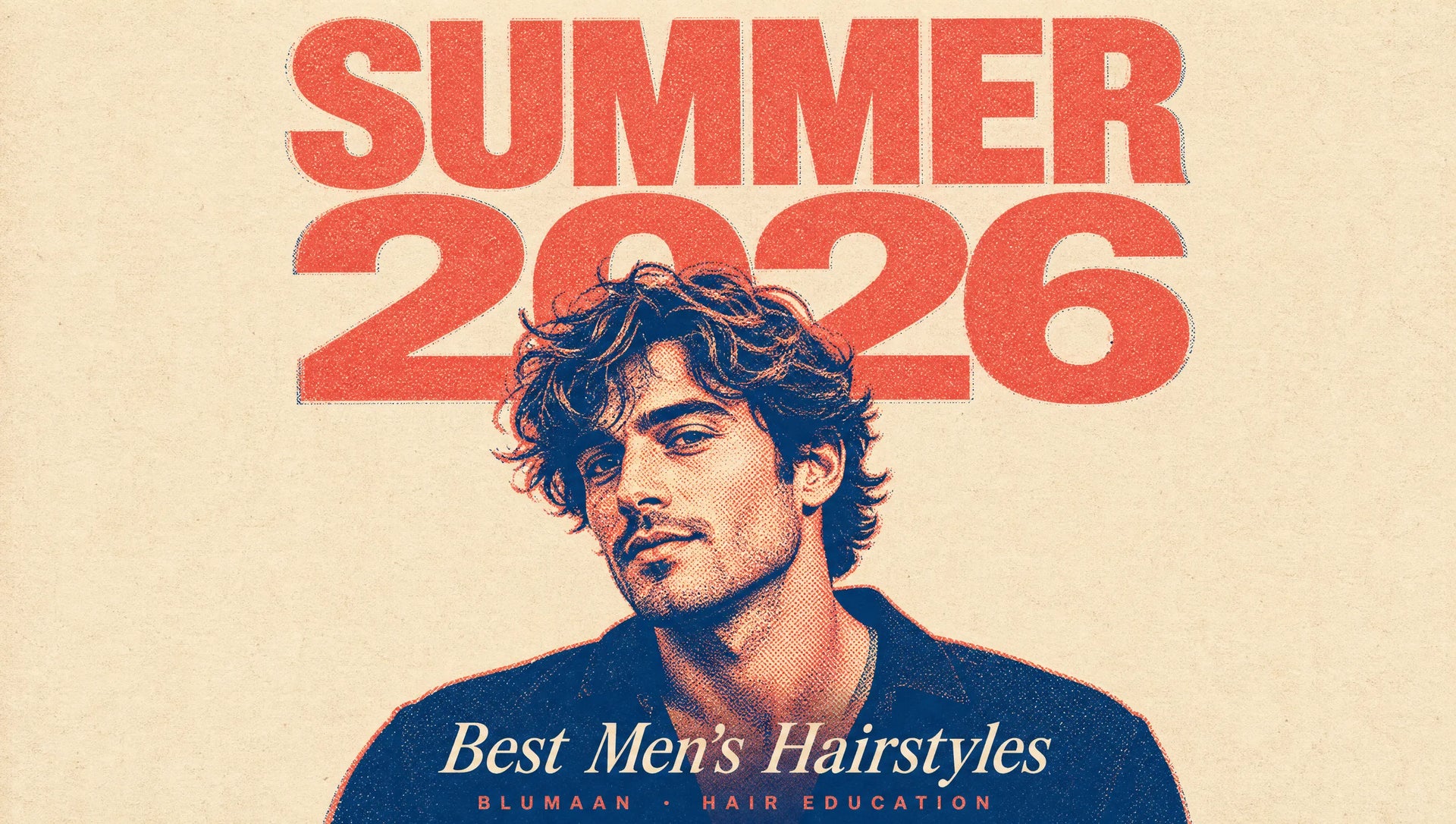 Group of men with summer hairstyles including textured crop, crew cut, and bro flow