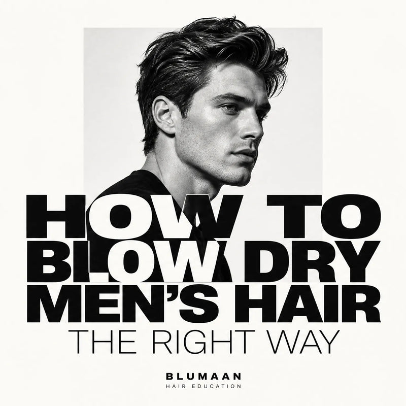 How to blow dry men's hair the right way, BluMaan hair education guide